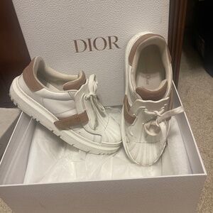Dior-ID Sneakers Size 38/White & Nude (Authentic, Gently Used)